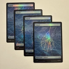 4x FOIL Spider-Man Islands Full Art Basic Land SPM MTG Mint Unplayed M/NM 190