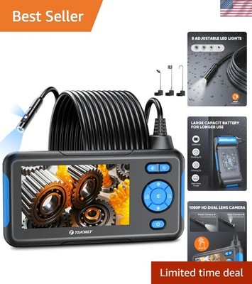 Endoscope Camera with Light, Dual Lens 1080P Industrial Borescope with 8 LED ...