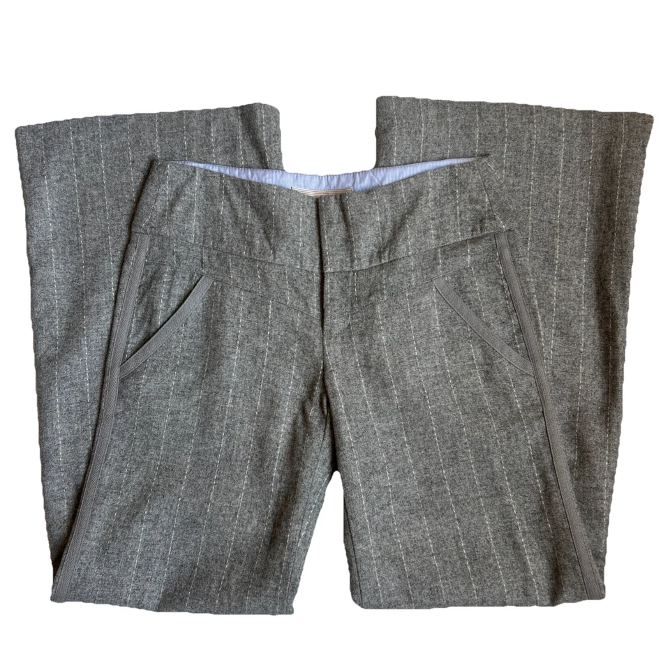 Pantalones Anthropologie Cidra Pantalones de Lana Mujer Talla 6 Pierna Ancha Forrados Gris Academia Foto 2 de 4