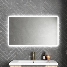 Rectangle LED Bathroom Mirror Large Backlit Touch Demister Pad Mains 600x1000mm