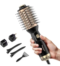 4-in-1 Dual Voltage Hair Dryer Brush, Mini Auto Blow Dryer Brush for European Tr