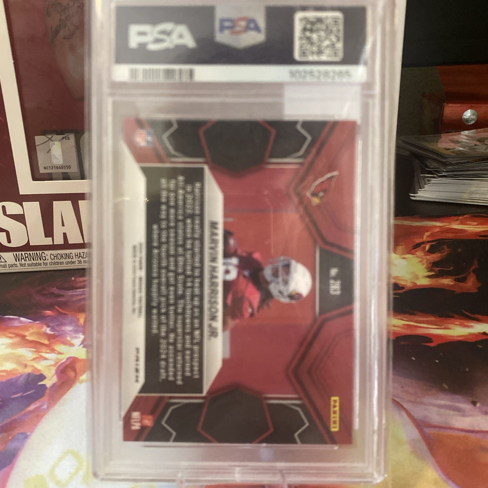 2024 Mosaic Marvin Harrison Jr RC Reactive Yellow Prizm PSA 9 mint -Cardinals  view 2