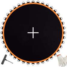 12FT Trampoline Mat Replacement - UV-Resistant, 72 V-Rings, Includes Gloves