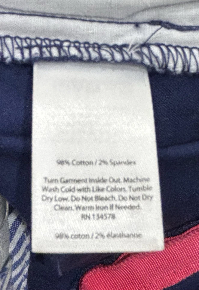 Falda Corta Vineyard Vines Niñas Azul Marino con Acentos de Ancla Rosa Cremallera Talla 14 Foto 4 de 4