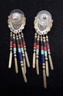 Carolyn Pollack Relios Sterling QT Native Tribal Heishi Earrings Zuni Inlay — photo 4