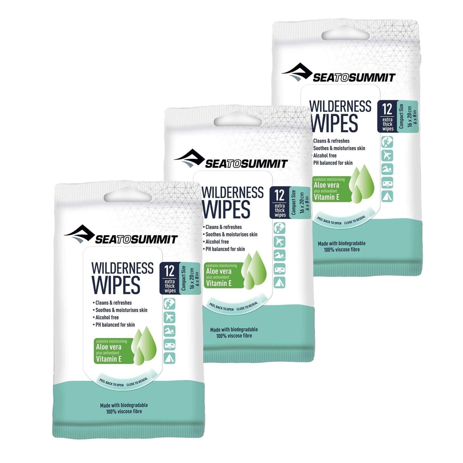 Sea to Summit Wilderness Wipes - Compact 12 - 3 Pack