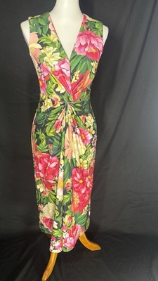 Tadashi Shoji Floral Cocktail Modi Sleeveless Dress Cruise Wear Xs