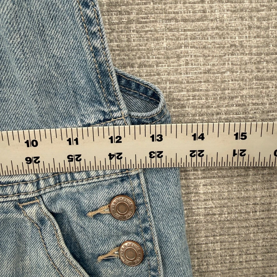 Mono vaquero Gap Kids lavado claro talla L azul algodón correas ajustables Foto 3 de 4