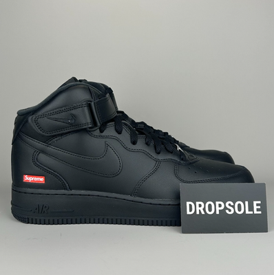 Supreme x Nike Air Force 1 Mid AF1 | Black | Mens Size 8.5