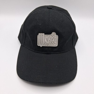 Wicked Pictures Adult Movie Film Hat Cap Strap Back Black Metal Script Logo Rare