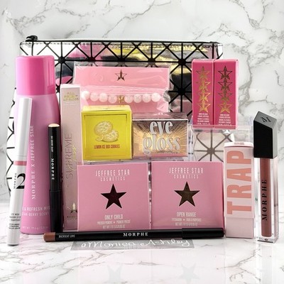 Jeffree Star X Morphe Makeup Beauty Bundle Lot Shadow Gloss Lipstick 15pc New