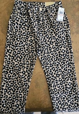 Michael Kors Leopard Print Khaki Denim Jeans Women s Size 2 NWT Free Shipping 