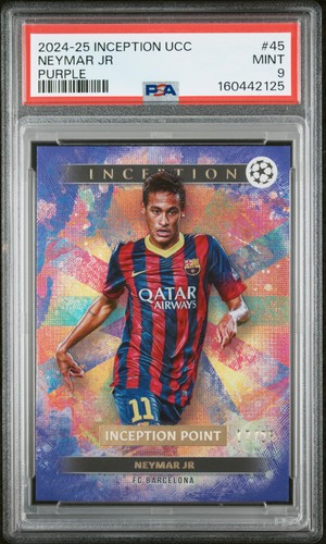2024-2025 TOPPS INCEPTION UEFA CLUB COMPETITIONS PURPLE NEYMAR JR 17/25 PSA 9