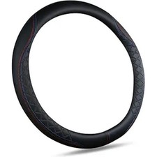 Diamond Check Pattern Leather Car Steering Wheel Cover 2025 - Universal Stylish