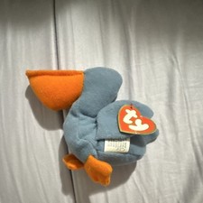 Ty Teenie Beanie Babies Scoop Blue and Orange Plush Toy with Tag