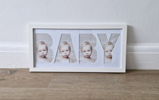 Baby 4 Photo Picture Frame Multi Wall Hanging Newborn Nursery Milestone Decor
