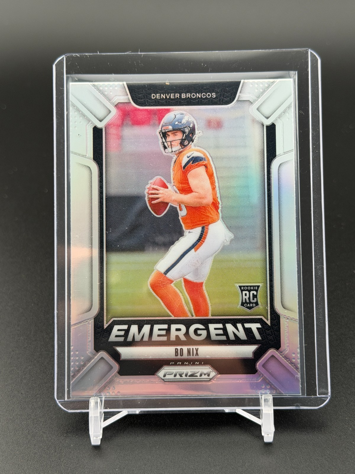 2024 Panini Prizm Bo Nix Emergent Silver #3 Rookie RC WC