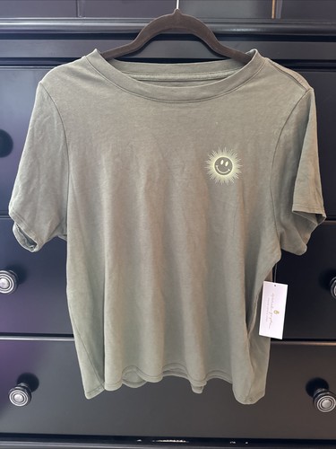 Spiritual gangster green Smiley Don’t Over Think It T-shirt size L. NWT