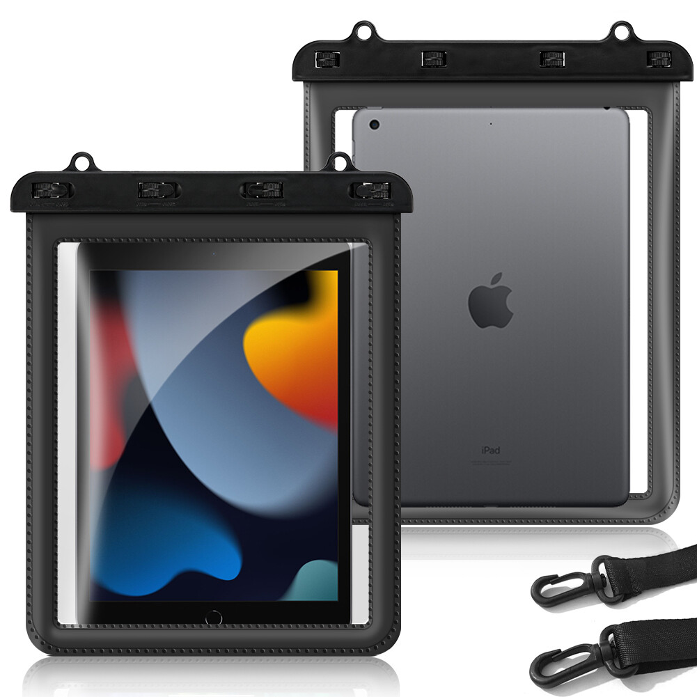 Tablet Transparent Cover TPU Dry Bag w/Adjustable Strap for iPad 9th 10.2