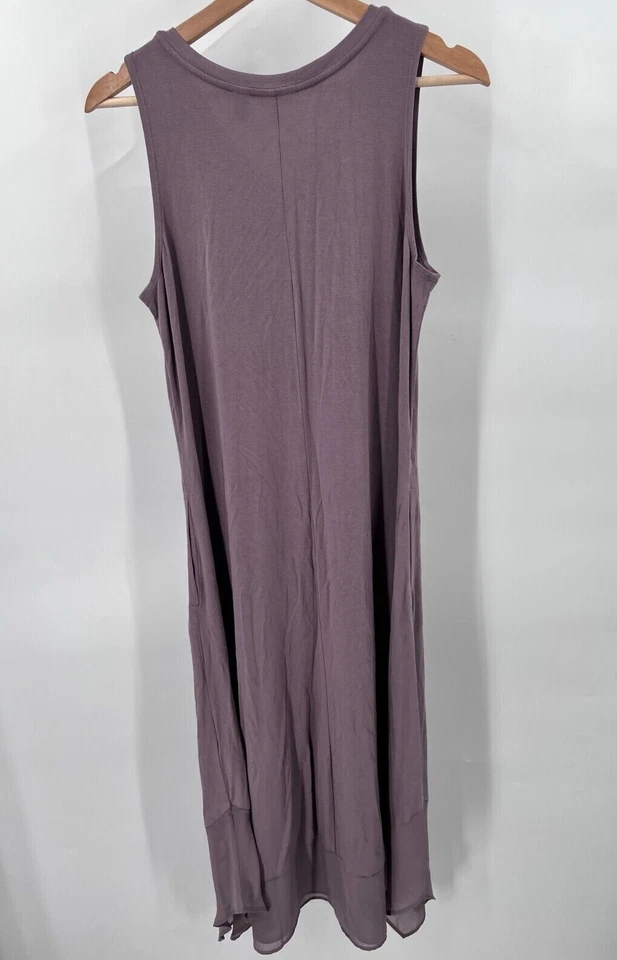 LOGO Vestido sin mangas tejido Lori Goldstein con ribete de gasa marrón pequeño Foto 2 de 4