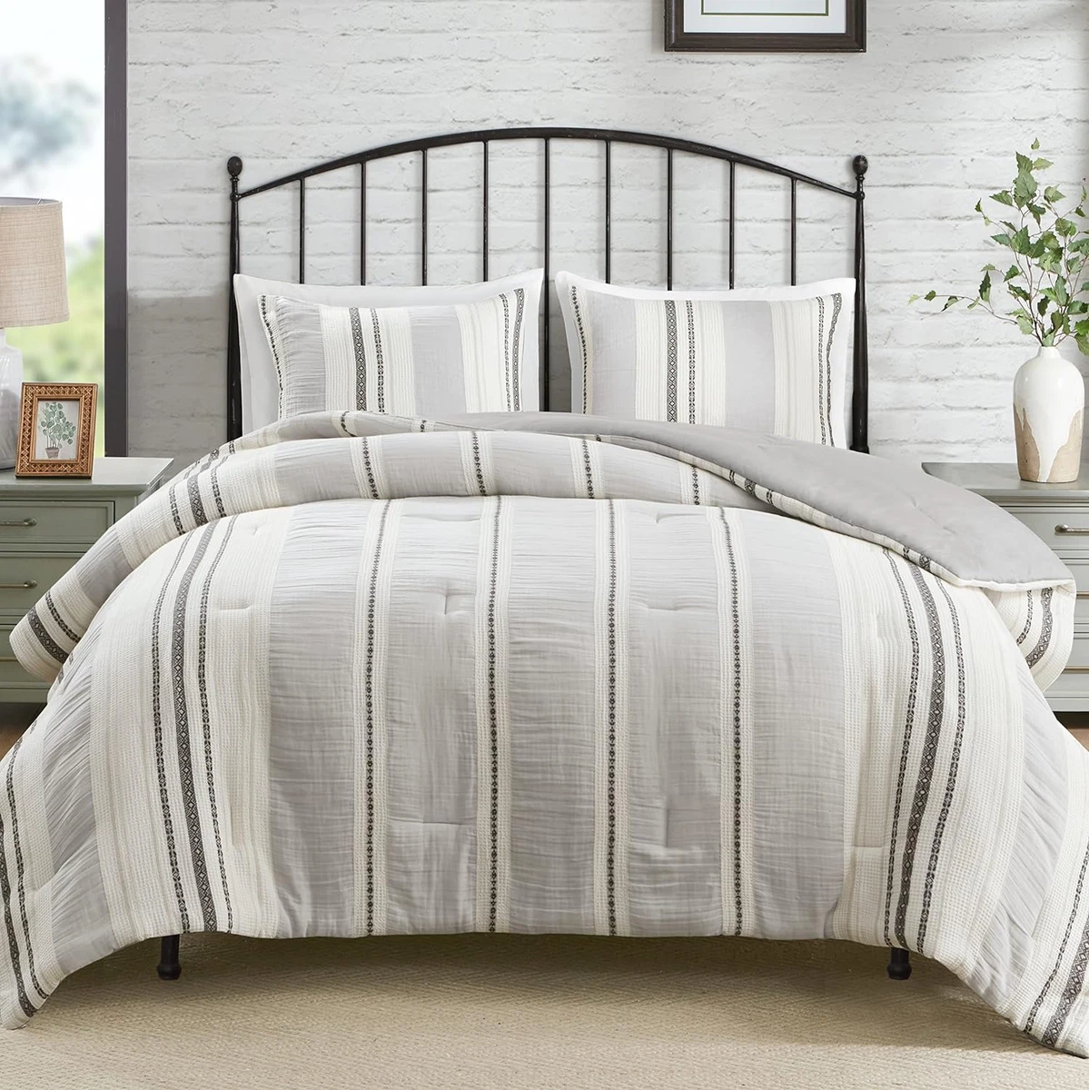 Modern farmhouse king bedding set deals