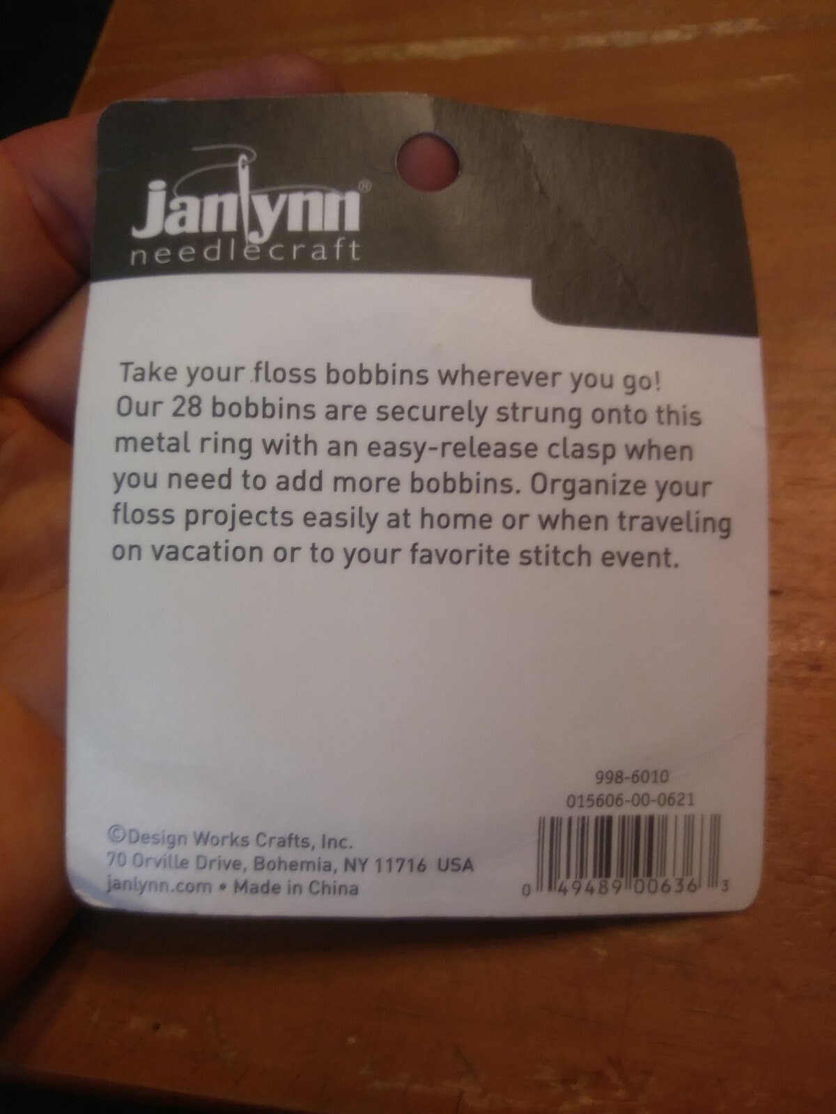 Janlynn needlecraft Bobbins with Ring 998-6010 28 Plastic bobbins 2.5 in Ring
