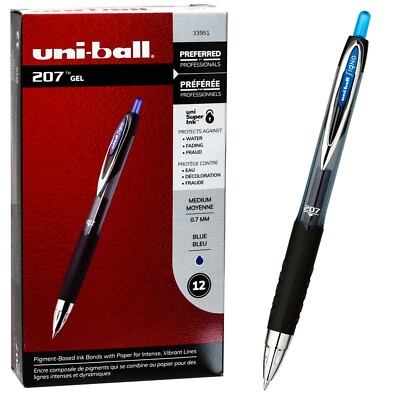 Uni-ball Signo 207 Gelschreiber – 12er Pack + 2 Extra, Lila Tinte, Medium Point (0,7 Mm), Mit Pigmentbasierter Dokumentenechter Tinte