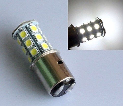 2x BA20D H6 24-SMD 5050 LED Glühbirnen - XENON WEISS 6000K Motorrad Motorrad UK - - Bild 2 von 2