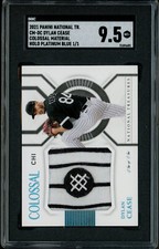 2021 National Treasures Dylan Cease 1/1 Colossal Holo Platinum Blue SGC 9.5