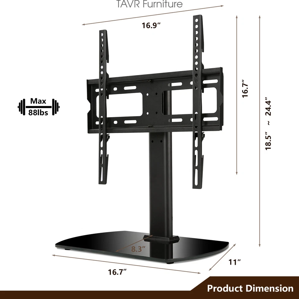 Swivel Table top TV Base with Mount for 27-55 inch TVs - Image 2 of 4