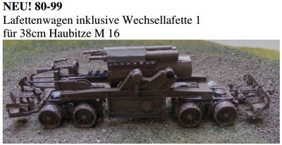 MGM 080-099 1/72 Resin WWI+2 German Loaded Carriage Truck for 38cm