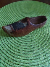 Vintage Primative Style Painted Wooden Shoe