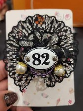 Handmade black lace hair clip 82