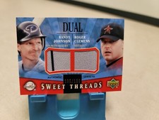 2004 UD Dual Game Worn Patch Randy Johnson Roger Clemens /150