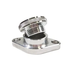 Aluminum Bolt-On Billet Engine Oil Fill Cap Universal Fit, Short Natural New