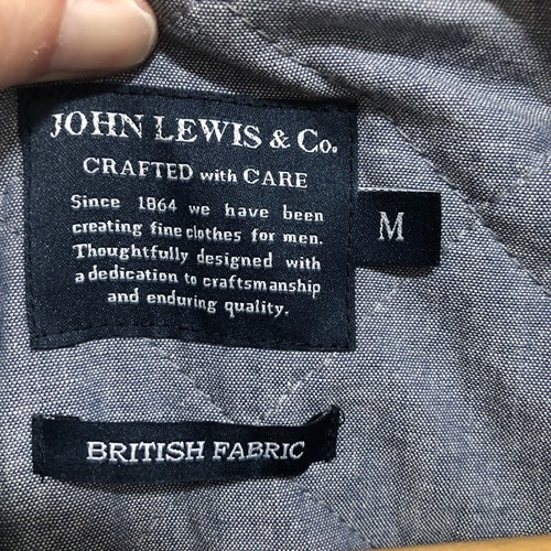 John Lewis & Co British Millerain Navy Crafted Jacket Brushed Cotton Collar - M - Picture 9 of 17