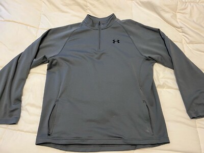Under Armour Quarter Zip Mens XL Gray Pullover Long Sleeve
