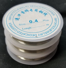 Uxcell 26 Gauge Copper Wire 0.4mm Silver Tone 9m 3 Rolls