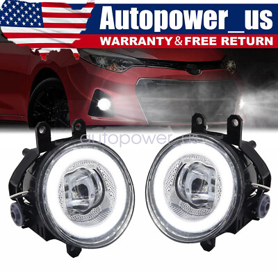 Pair Front LED Fog Lights Kit for Toyota Yaris Camry Corolla Sienna 4 Runner SR5