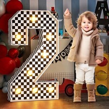 imprsv Marquee Numbers Racing 2nd-Birthday Decorations: 3ft Large Light Up Nu...