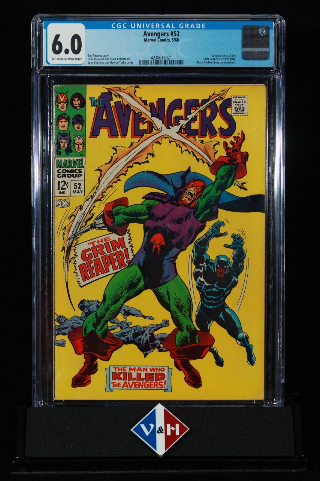 Avengers #52 ~ CGC 6.0 ~ 1st Grim Reaper ~ Black Panther, Avengers ...