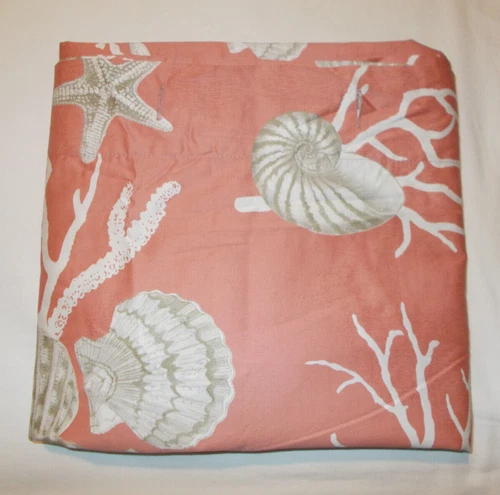 Rare Pottery Barn Bermuda Organic Cotton Shower Bath Curtain Sea Shells