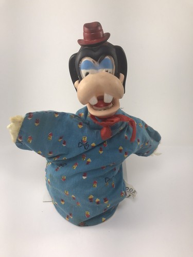 Vintage Pippo testa di gomma pupazzo mano Walt Disney naso mancante - Foto 3 di 5