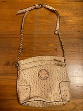 Borsa a tracolla o a mano marrone struzzo ottime condizioni tracolla regolabile