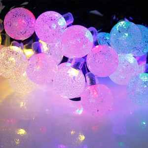 30 Led Solar Power Crystal Ball Outdoor Indoor Decorative String