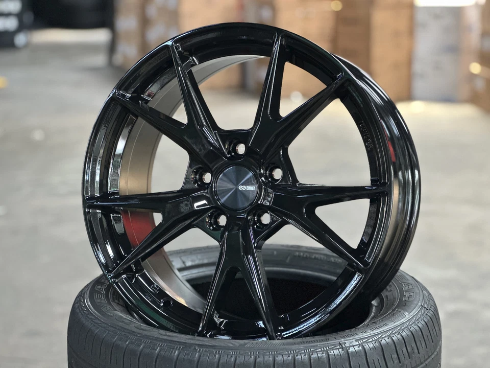Nuevo 17x7.5J ENKEI PHOENIX (4 ruedas) 5x114.3 apto para HONDA TOYOTA MAZDA NEGRO LEXUS Foto 4 de 4