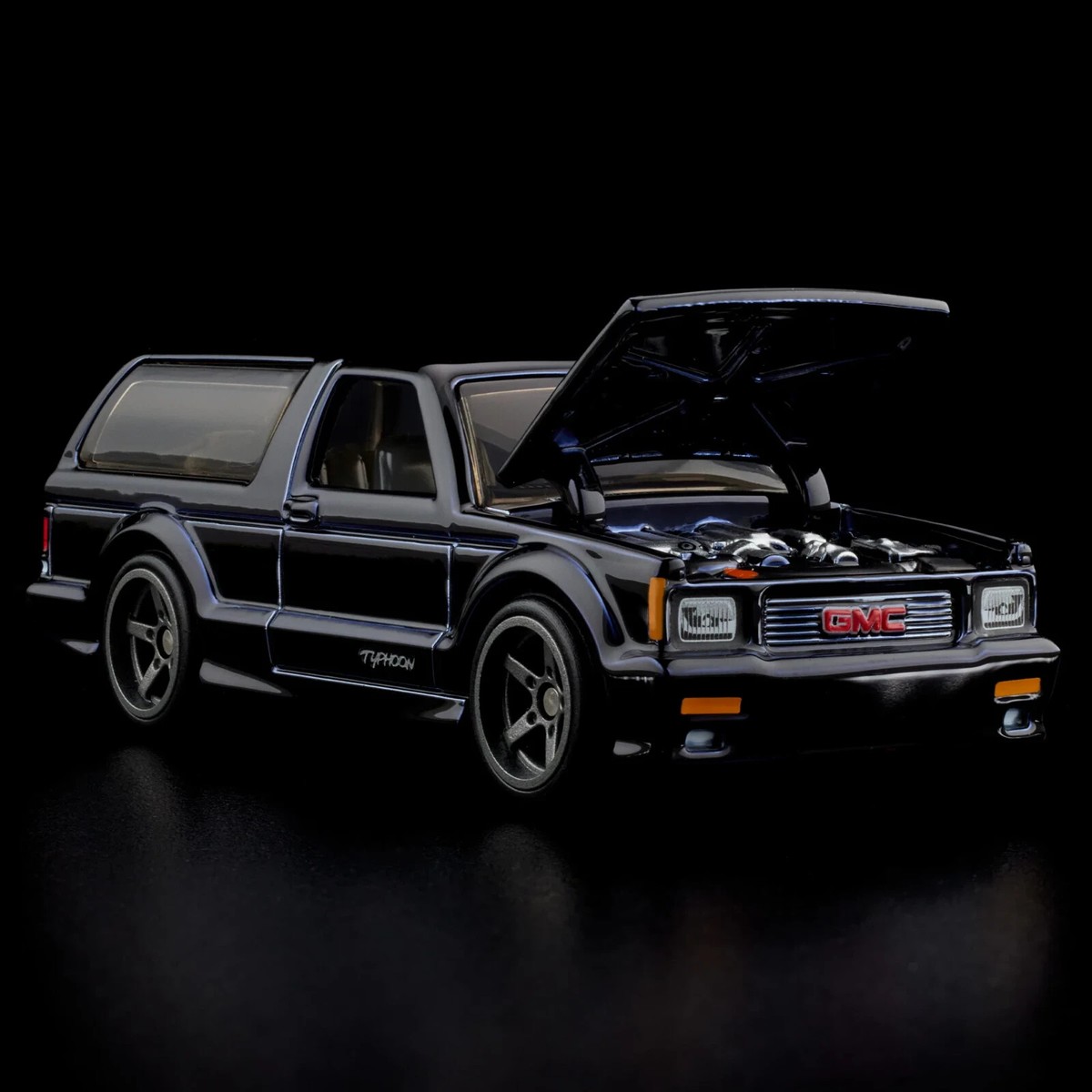 RLC Hot Wheels Collectors 1992 GMC Typhoon Black Opening Hood 2024