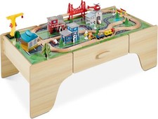 Best Choice Products Large 50in35-Piece Train Table Wooden Toy Activity w/Tracks