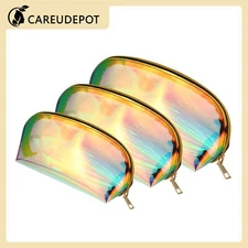 3Pcs Travel Toiletry Bag Makeup Organizer Cosmetic Bag Waterproof TPU Multicolor