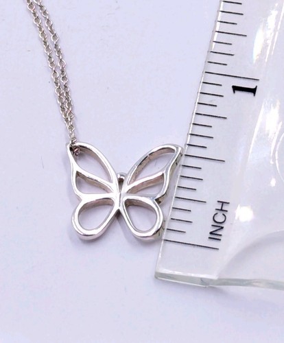 Tiffany & Co 16" Stencil Butterfly Sm. Pendant Necklace Sterling Silver U379 - Picture 14 of 16
